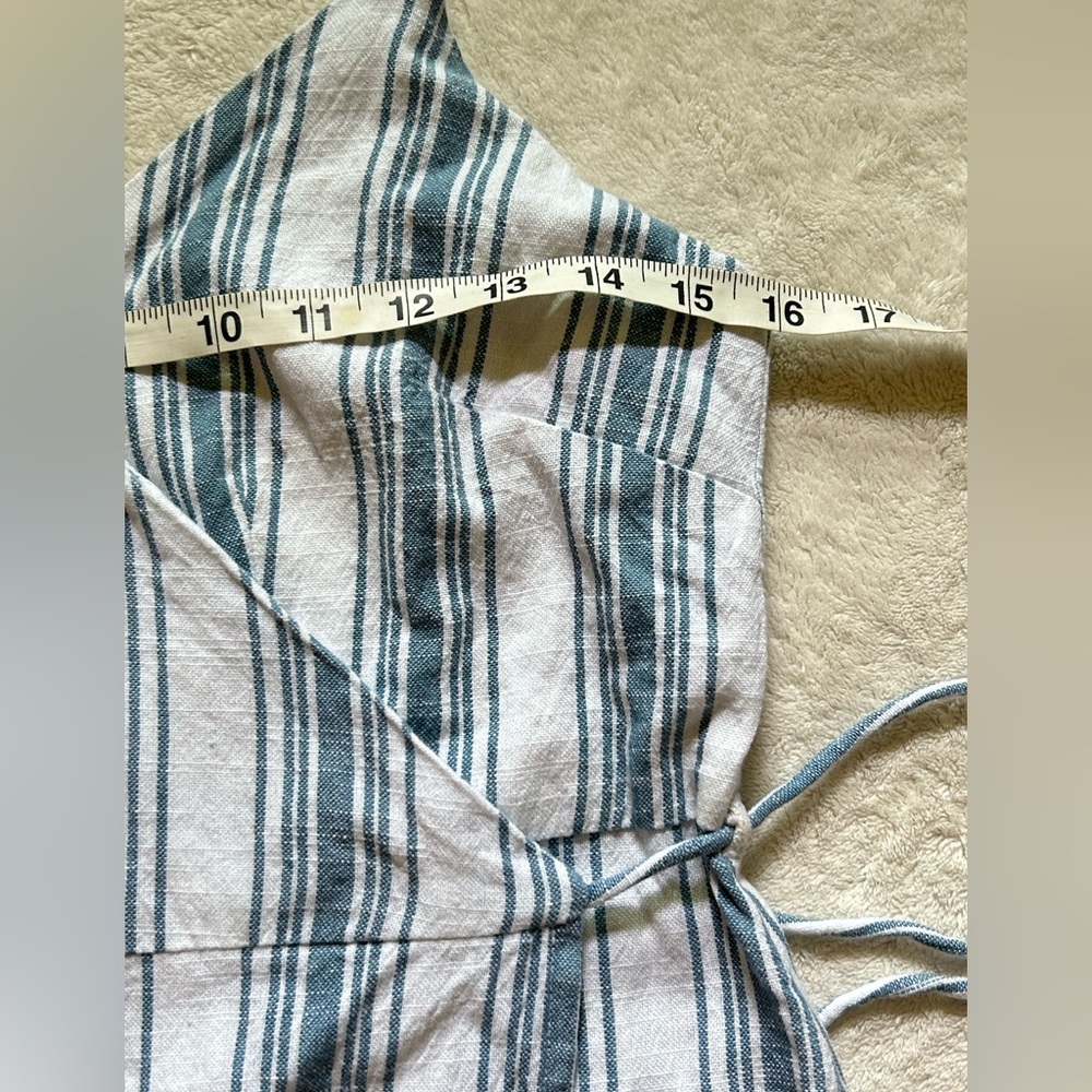 RaG POeTs Canggu Wrap Dress in Provincial Blue Stripe size S Beach Swim Cover-up - Picture 10 of 13